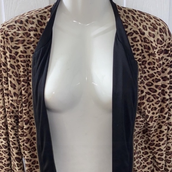 Cable & Gauge Size Medium Leopard Print Career Dress Jacket - Picture 12 of 13